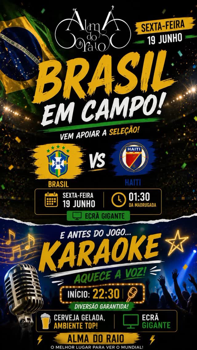 Noite de Karaoke + Jogo Brasil x Haiti